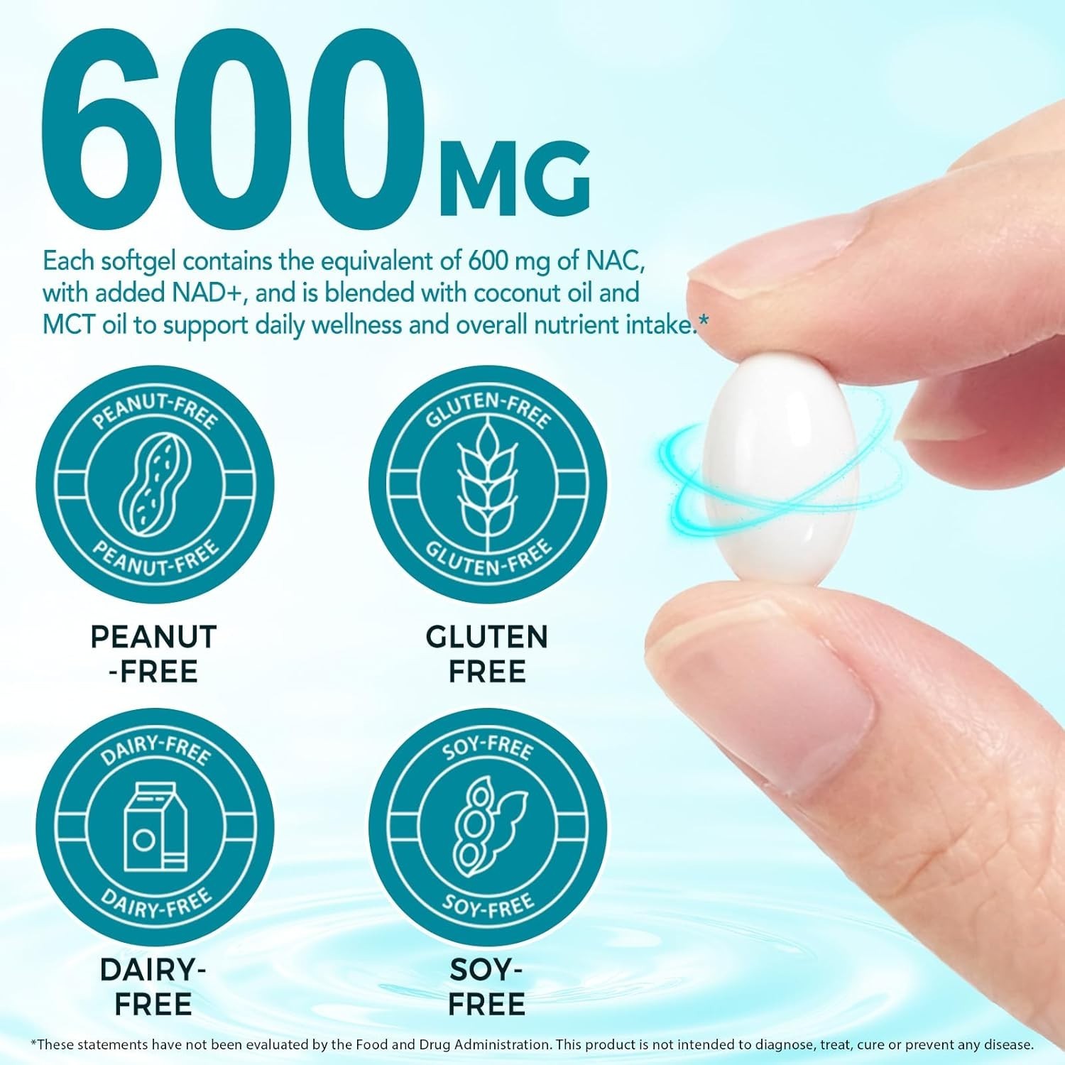 300 Count Softgels of N-Acetyl Cysteine with MCT Oil for Optimal Absorption
