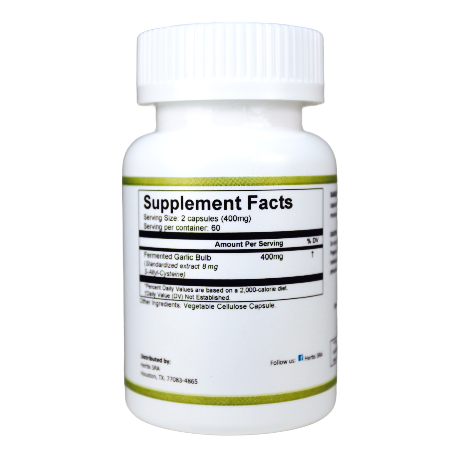 FERMENTED GARLIC, Immune Support, Black Garlic Extract, 120 Capsules, Ajo Negro.