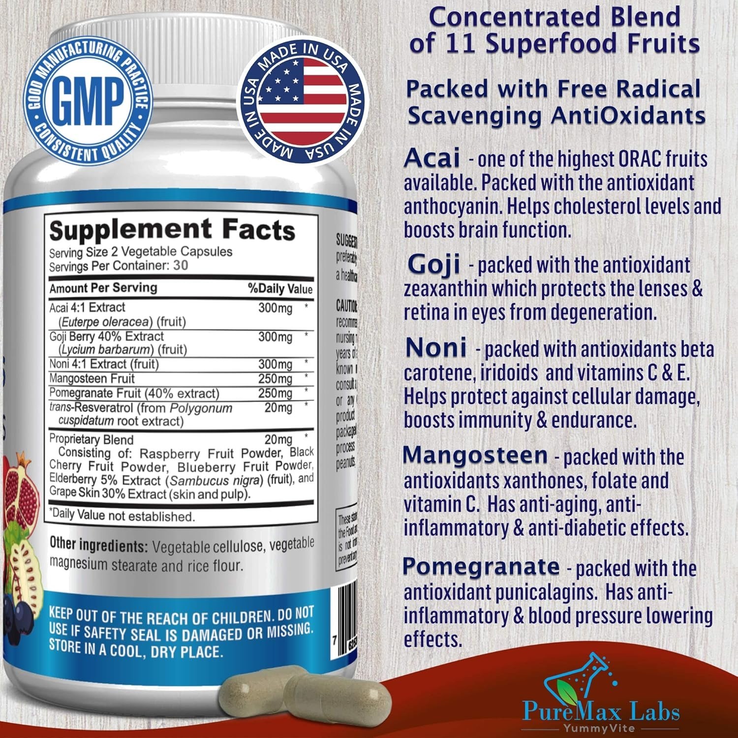 Super Antioxidant Fruit Superfood Complex – Powerful Antioxidant Superfruits,…