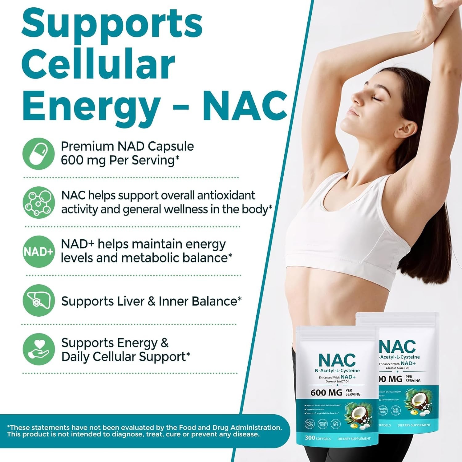 300 Count Softgels of N-Acetyl Cysteine with MCT Oil for Optimal Absorption