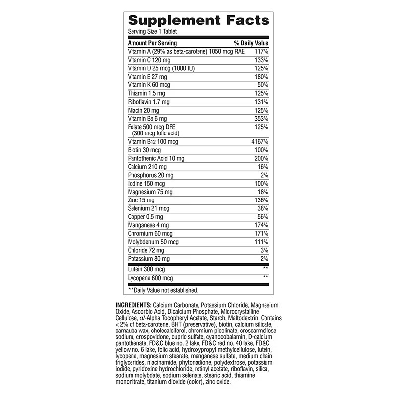 Mens 50+ Multivitamin 300 Tablets Compare to Centrum Silver Men 50+ EXP: 08/2027