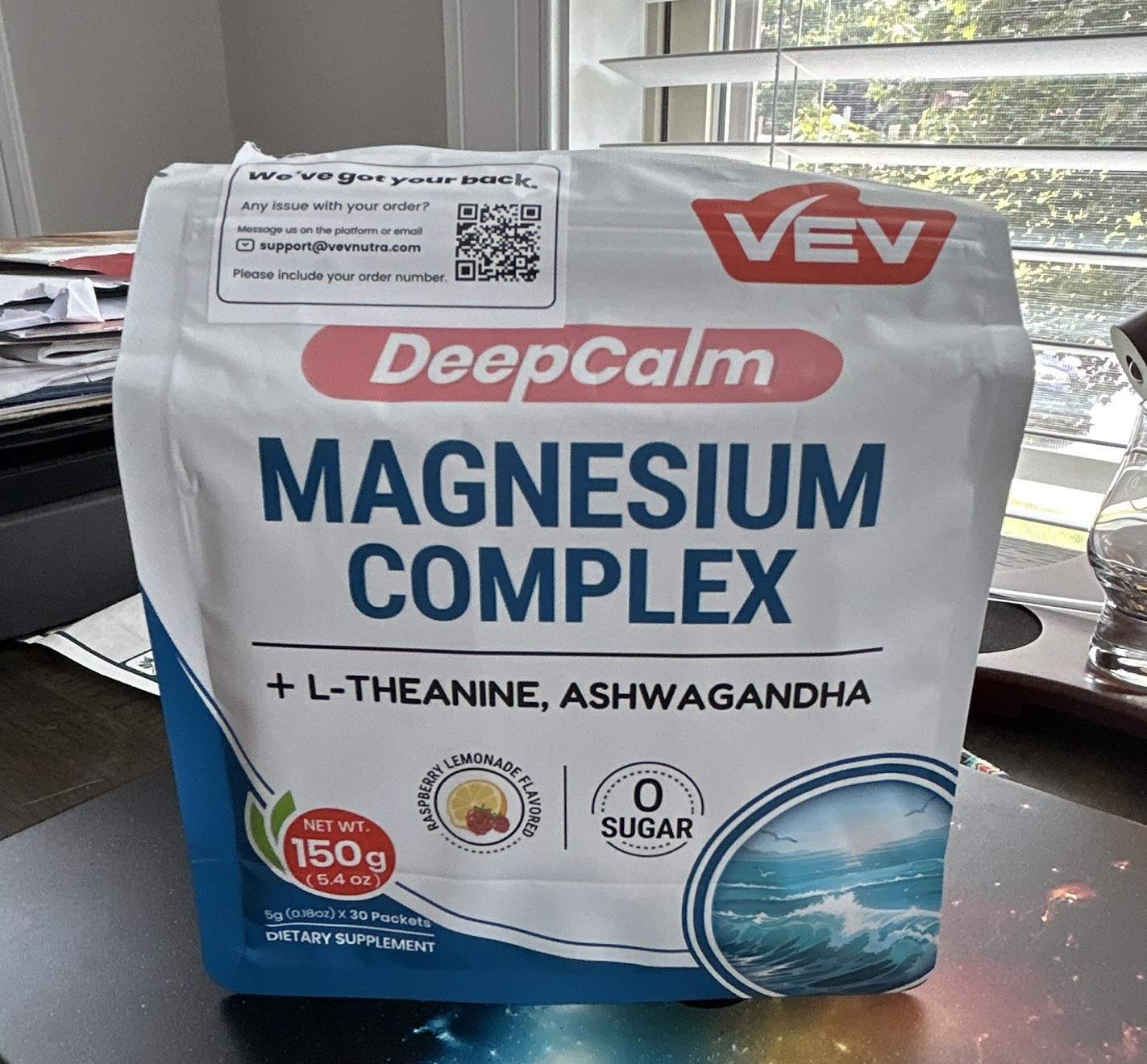 VEV DeepCalm Magnesium Powder w/ L-Theanine Ashwagandha Sleep, 150g