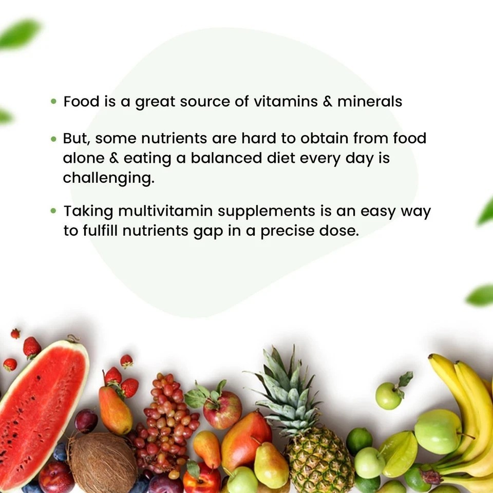 True MultiVitamin Supplement With Minerals, Vitamin C B D , Iron & Zinc