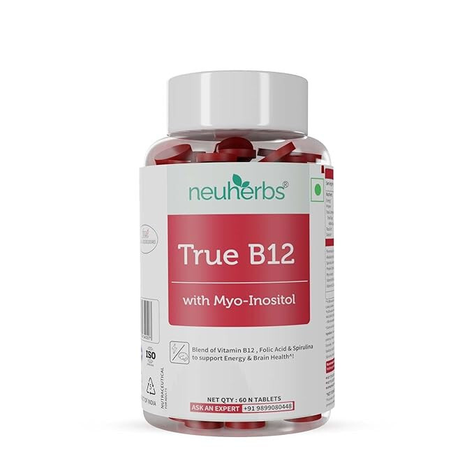 Neuherbs Plant-Based B12 Supplements For Men & Women 60 Tablets Brain Health