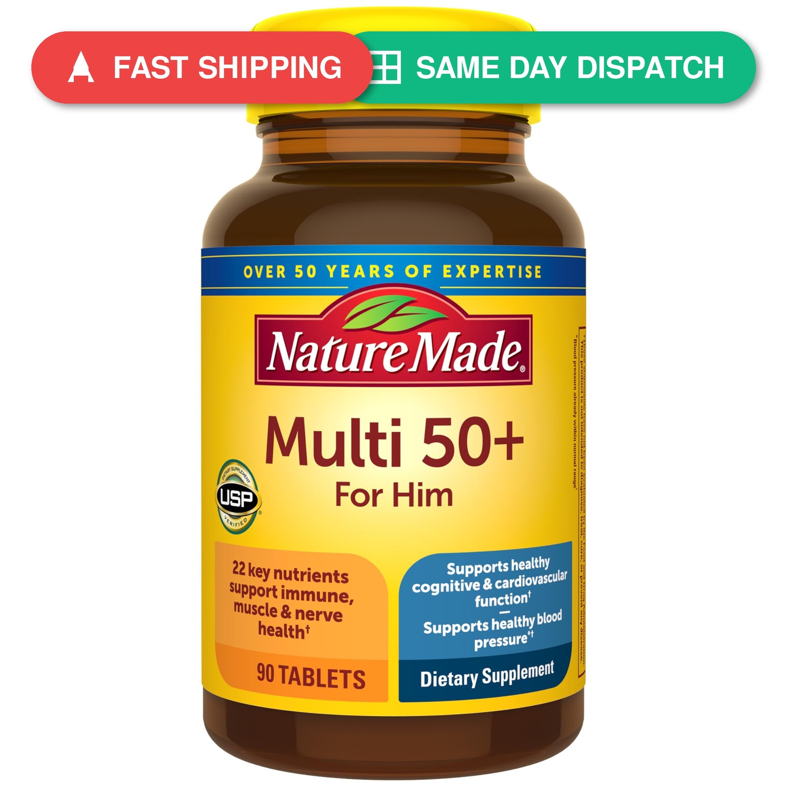 Nature Made Multivitamin for Men Over 50, Mens Multivitamins 50 Plus, Daily…