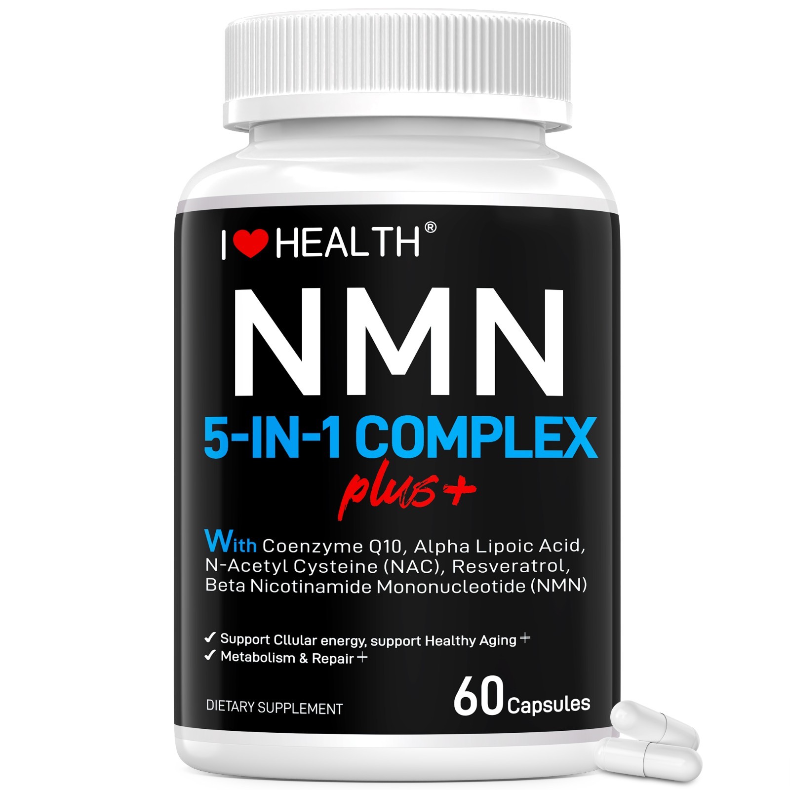 NMN Capsules Energy Booster BOOSTIS NAD Level Anti Aging Supplement 60 Caps