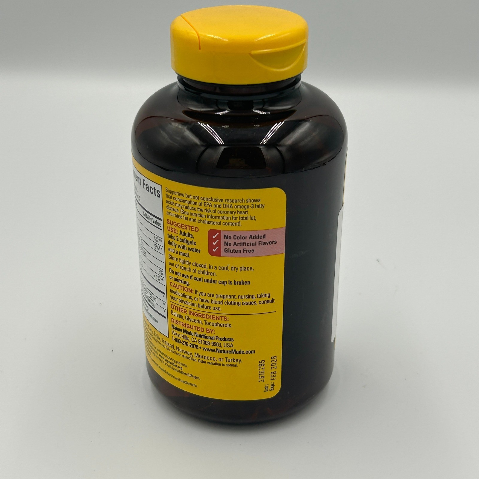 Nature Made Fish Oil Adults 150ct Yellow New 1200mg Omega-3 Heart Health