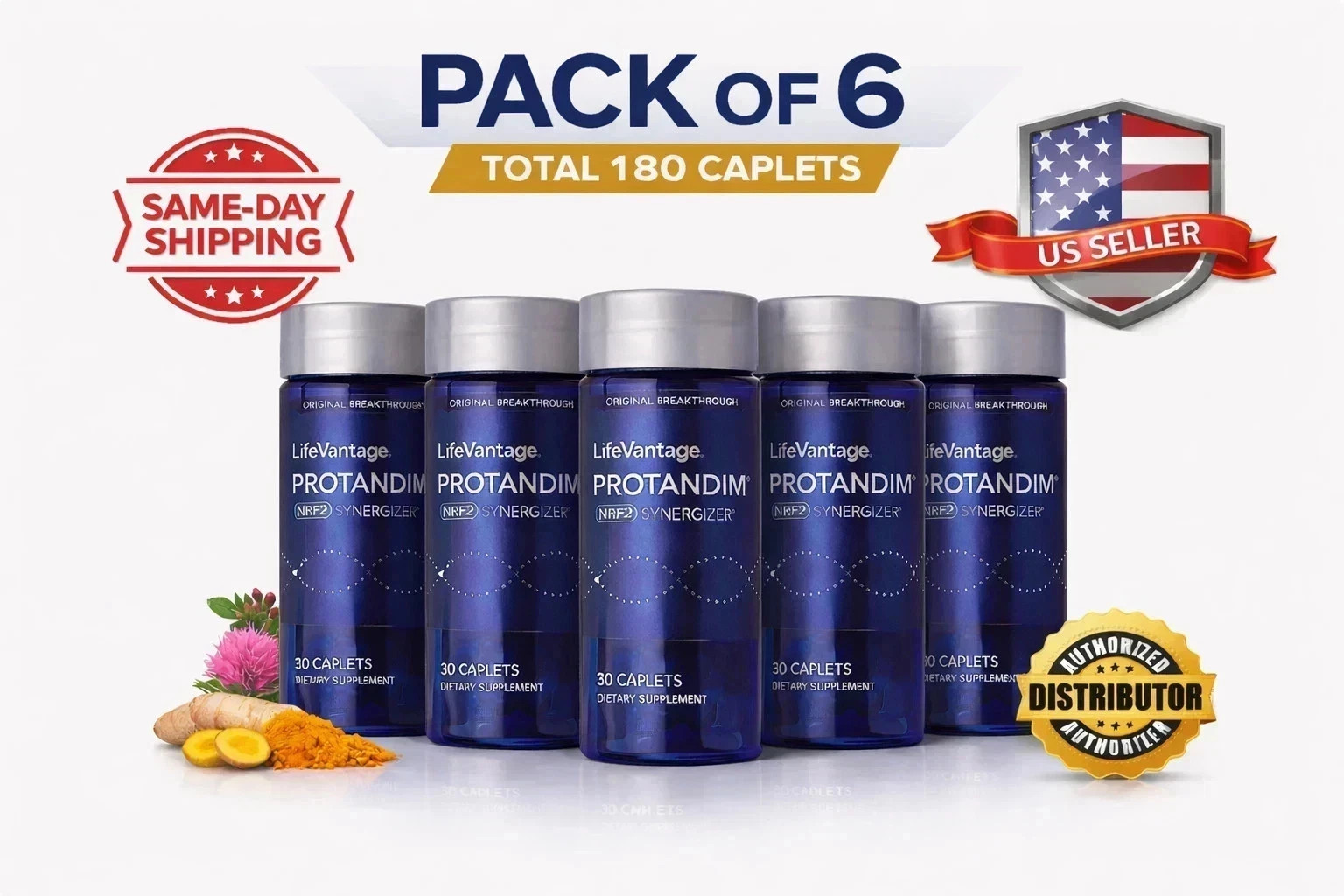 LifeVantage’ Protandim NRF2 Synergizer 180 Caplets–Pack of 6(180 Caplets) Sealed