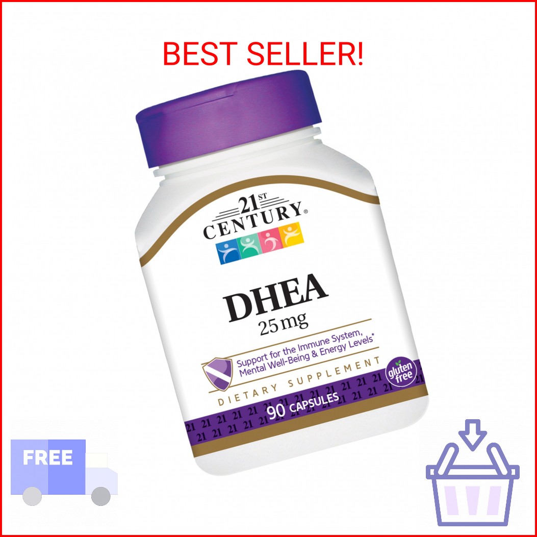 21st Century DHEA 25 mg Capsules, 90-Count (Pack of 2)