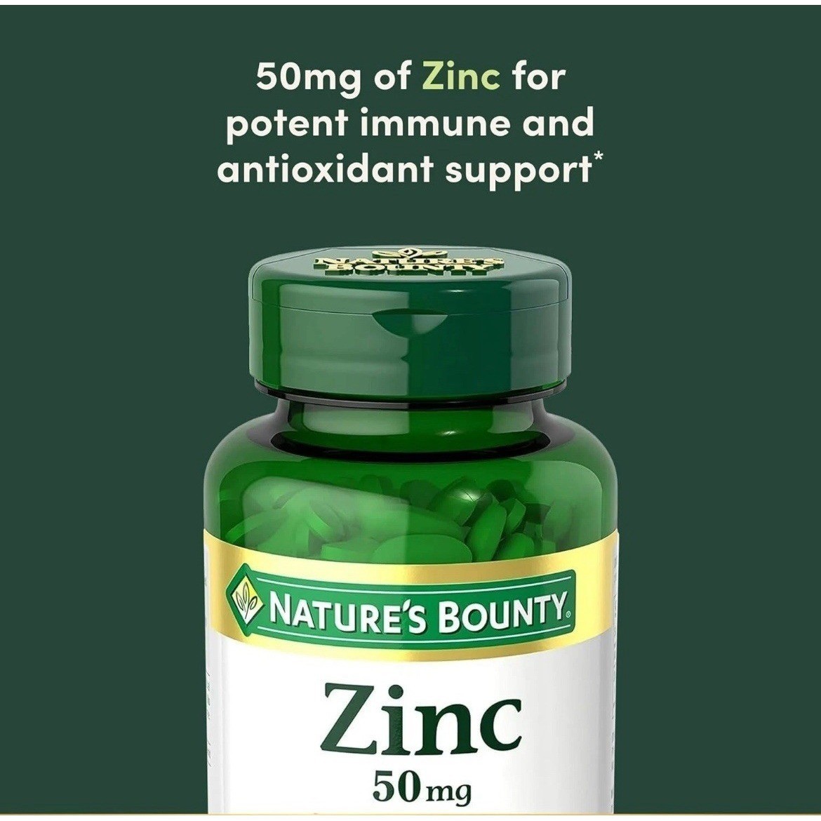Nature’s Bounty Zinc 50mg Immune Support & Antioxidant Supplement 250 Count