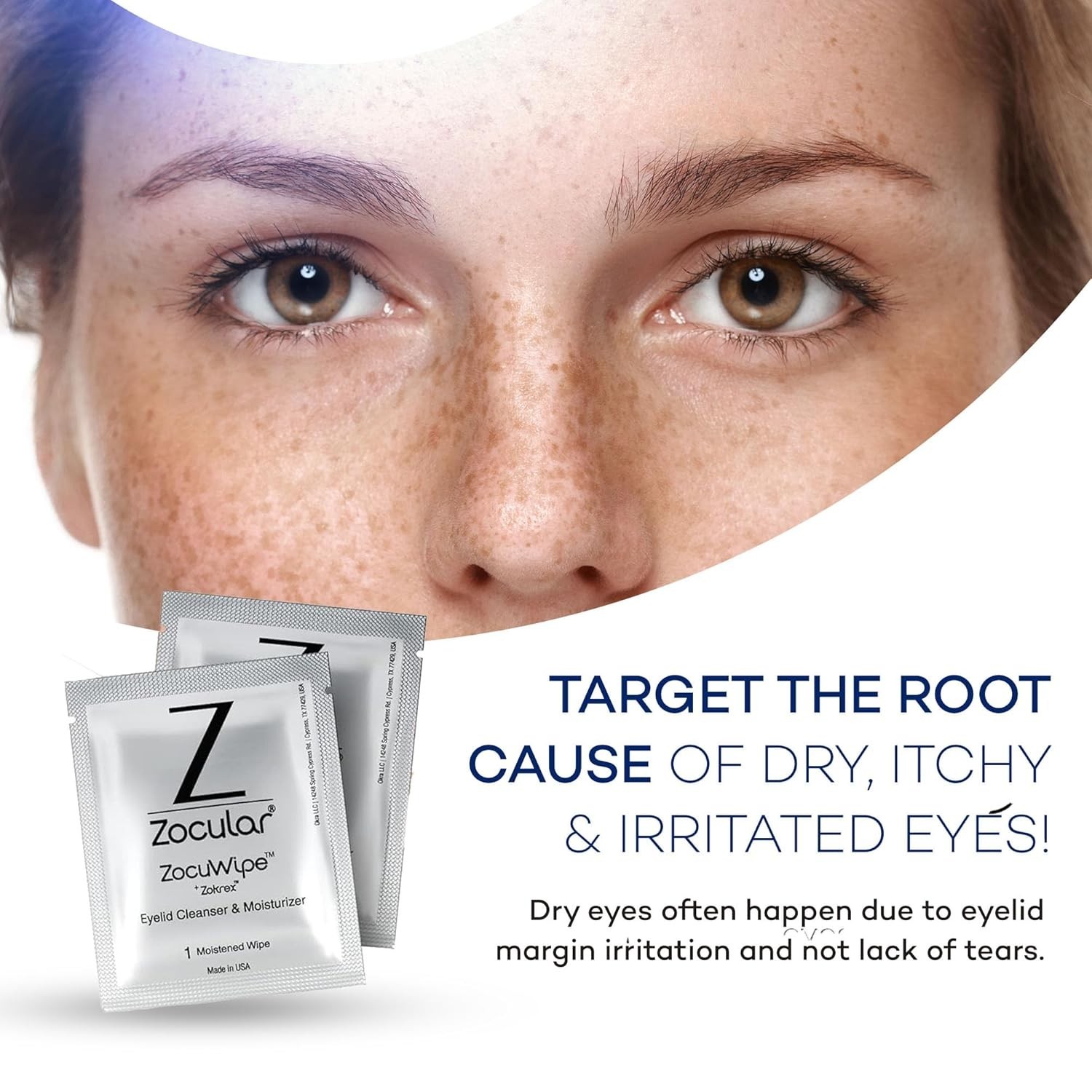 Zocular ZocuWipe Eyelid Cleansing Wipes with Natural Okra Complex – Gentle Daily