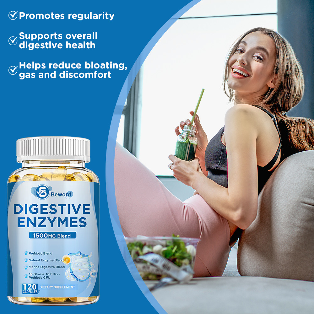 Digestive Enzymes Prebiotic & Probiotics Gas, Constipation & Bloating Relief 120