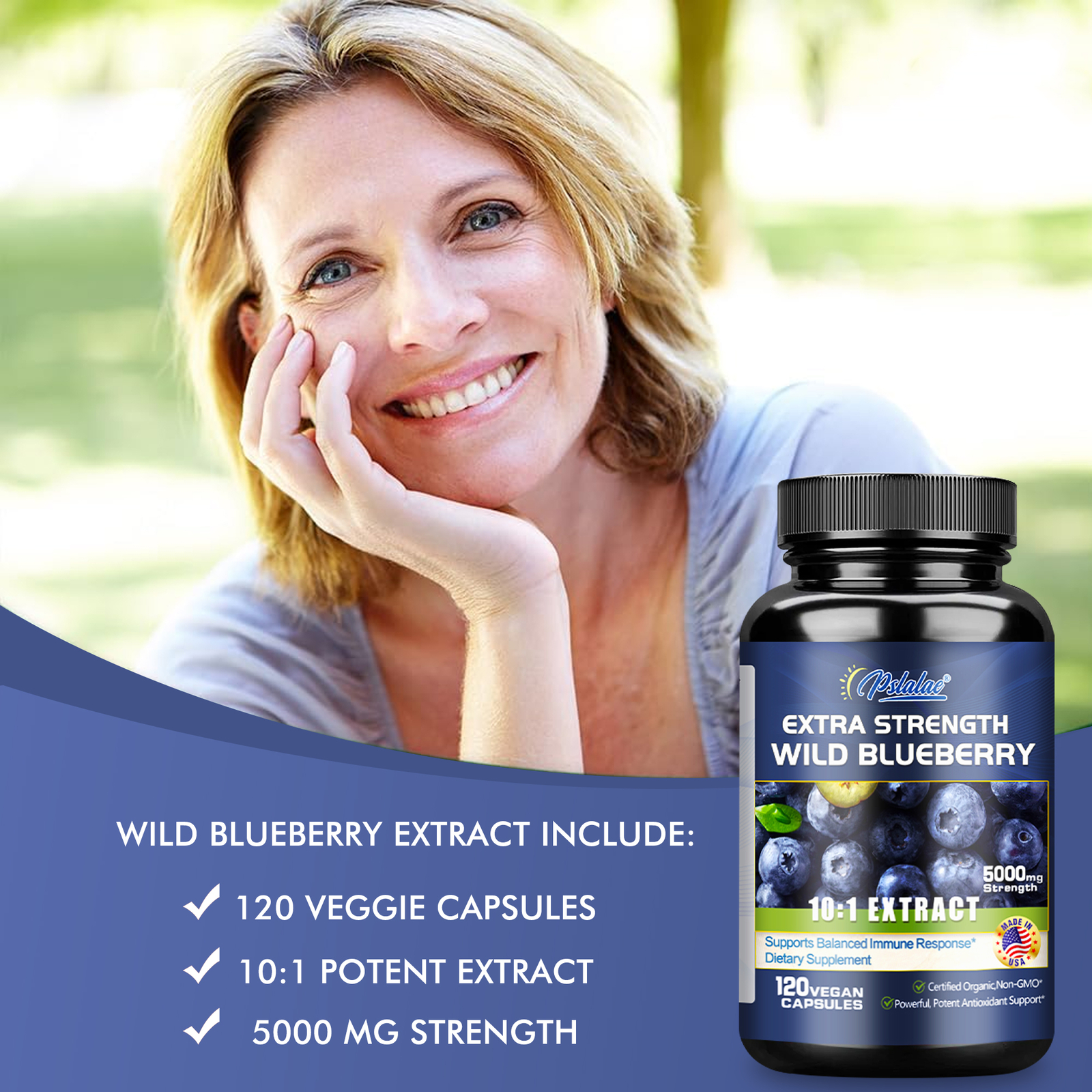 Wild Blueberry – Antioxidant, Brain Health, Boosts Vision Memory, High Strength
