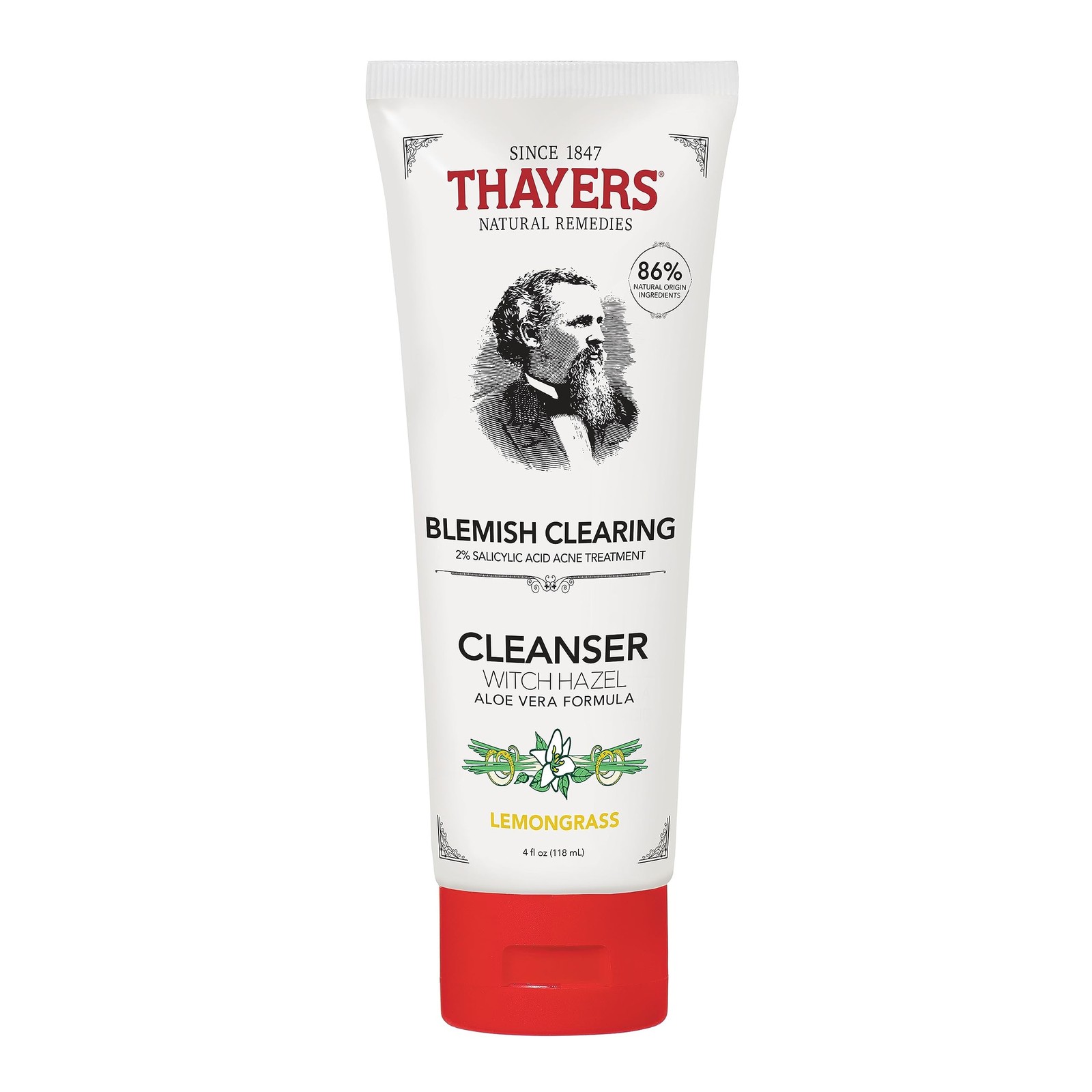 THAYERS Witch Hazel Blemish Cleanser, 4 Ounce White 4 Fl Oz (Pack of 1)
