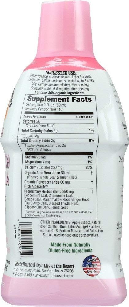 Lily of the Desert Aloe Herbal Stomach Formula Fresh Mint 32 fl.oz (Pack of 2)