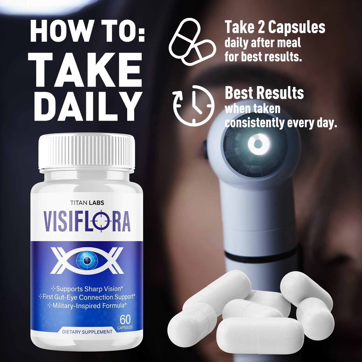 (5 Pack) Visiflora Support Healthy Eye Vision & Function Visi Flora 300 Capsules
