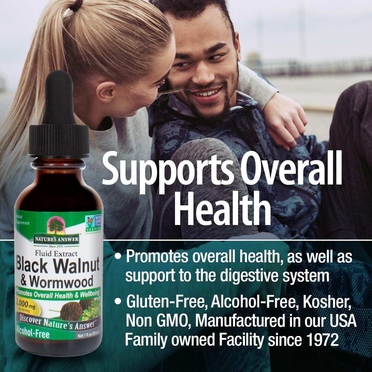 Nature’s Answer Black Walnut Wormwood | Alcohol-Free &