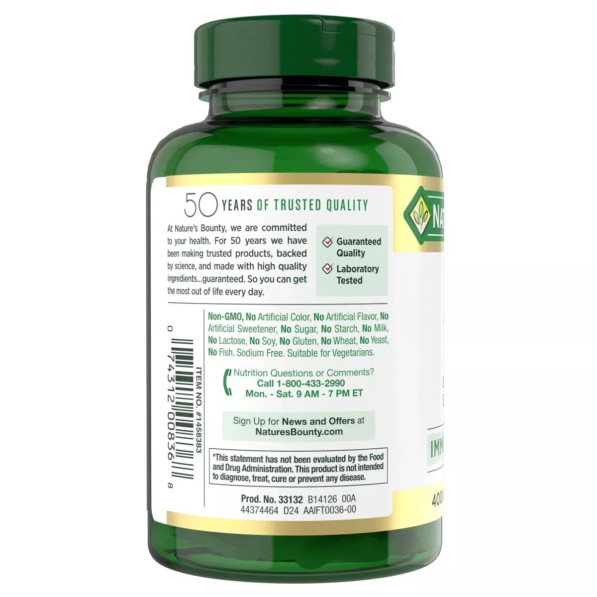 Nature’s Bounty Zinc 50 mg 400 Tablet Support Immume System EXP 02/2026