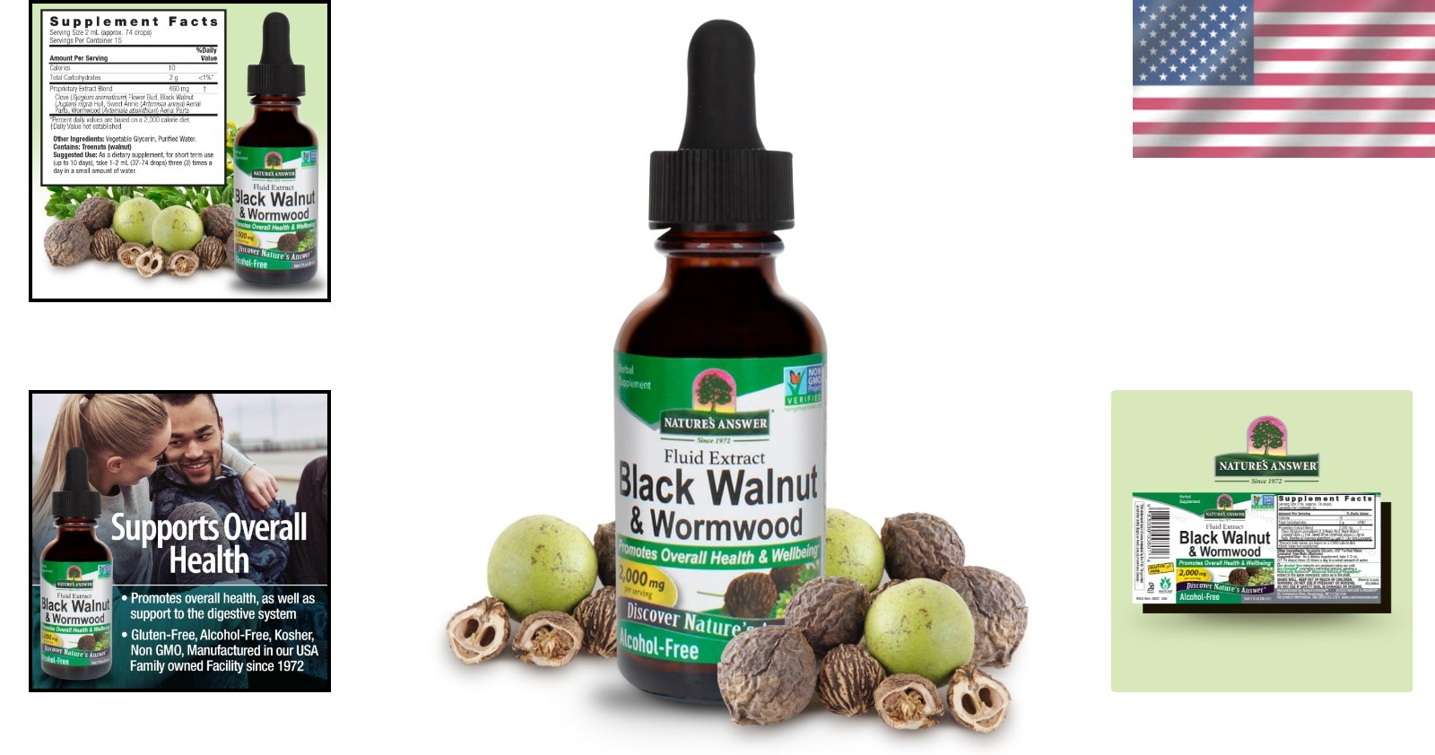Nature’s Answer Black Walnut & Wormwood Complex – 2000mg Digestive Support
