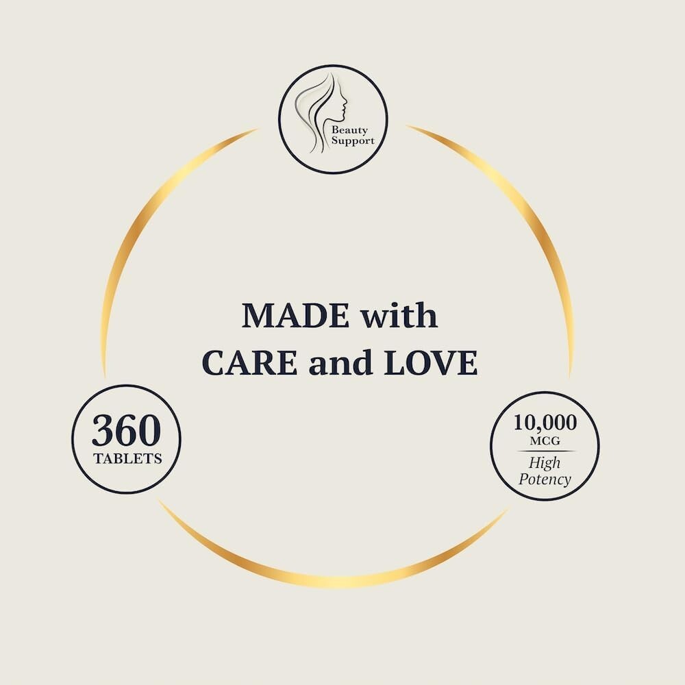 Puregen Labs Biotin 10,000 MCG Supports Healthy Hair, Skin & Nails 360 Veg Tabs