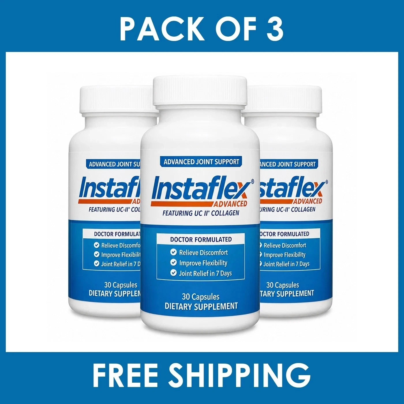 Pack of 3 – Instaflex Advanced Joint Support Doctor Formulated 90 Capsules – New