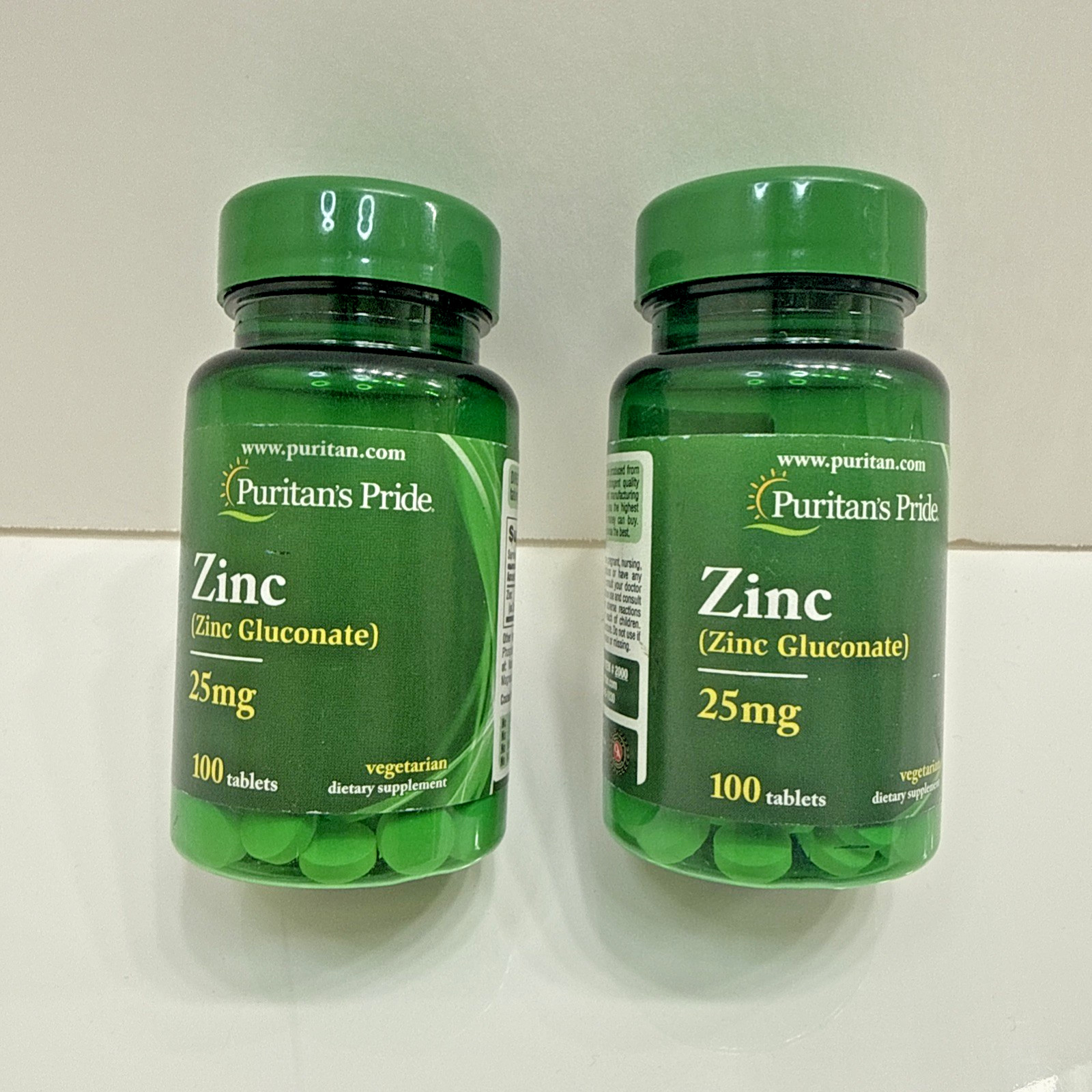 Puritans Pride Zinc (Zinc Gluconate) – 25 mg – 100 Tablets – 2 PACK – EXP 06/29