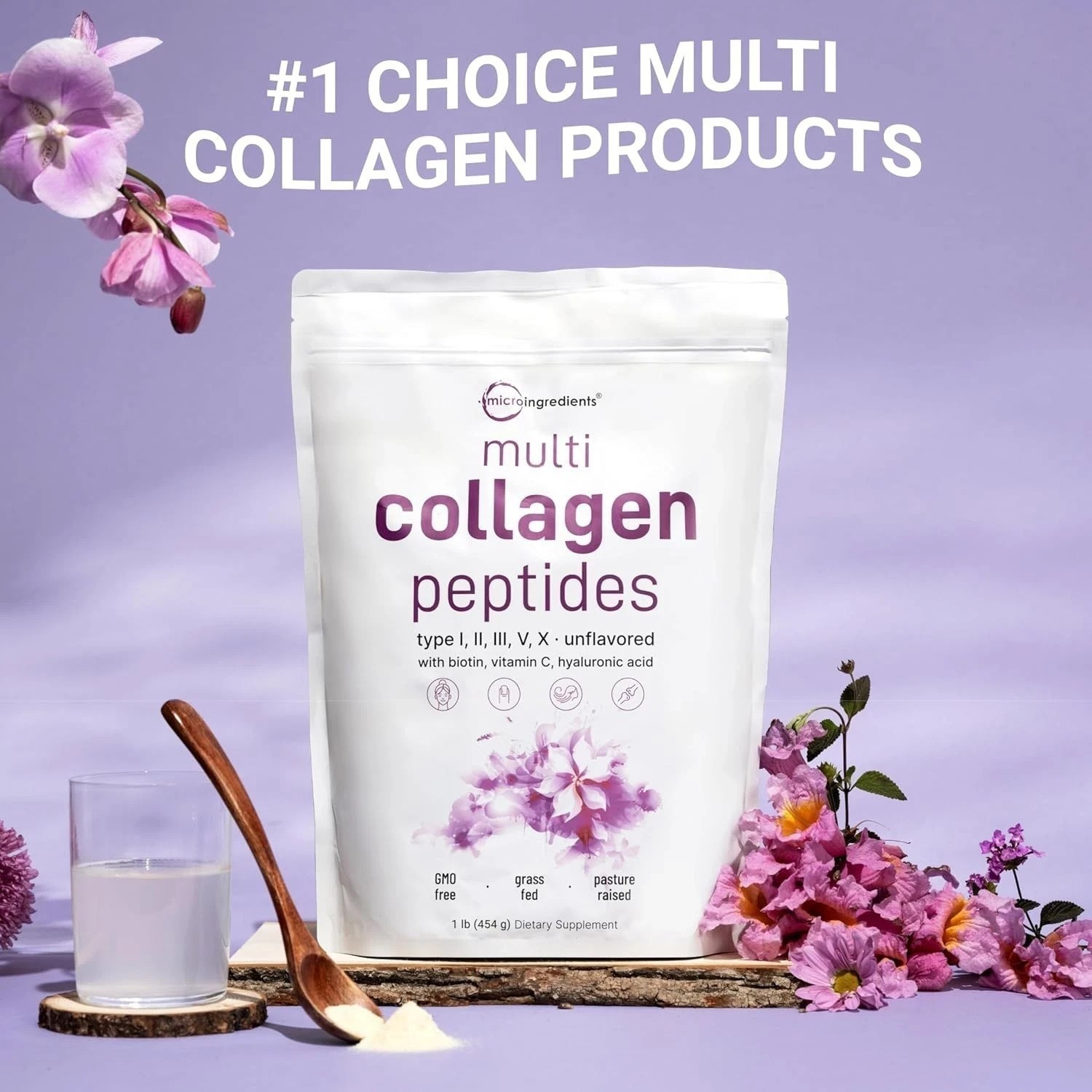 3 PACK Multi Collagen Peptides Powder 1 lb Hydrolyzed Protein Peptide