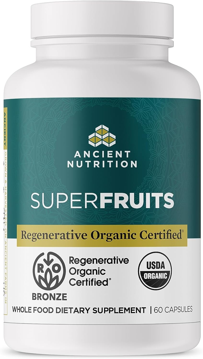 Ancient Nutrition SuperFruits Organic 60 Capsules, Exp: 02/2027