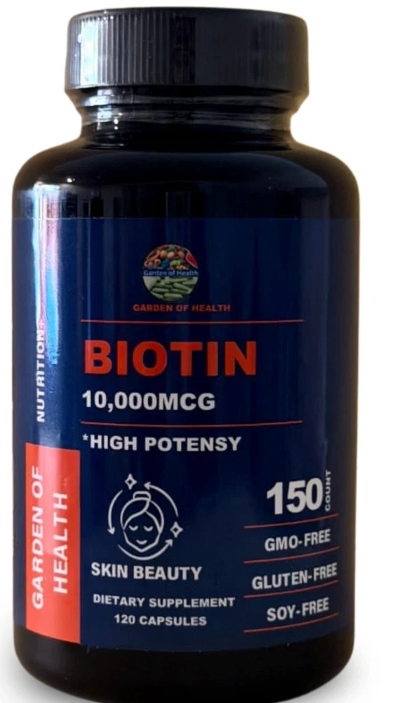 Biotin 10000mcg Hair Skin Nail Growth High Potency Supplement 150 Capsules NEW