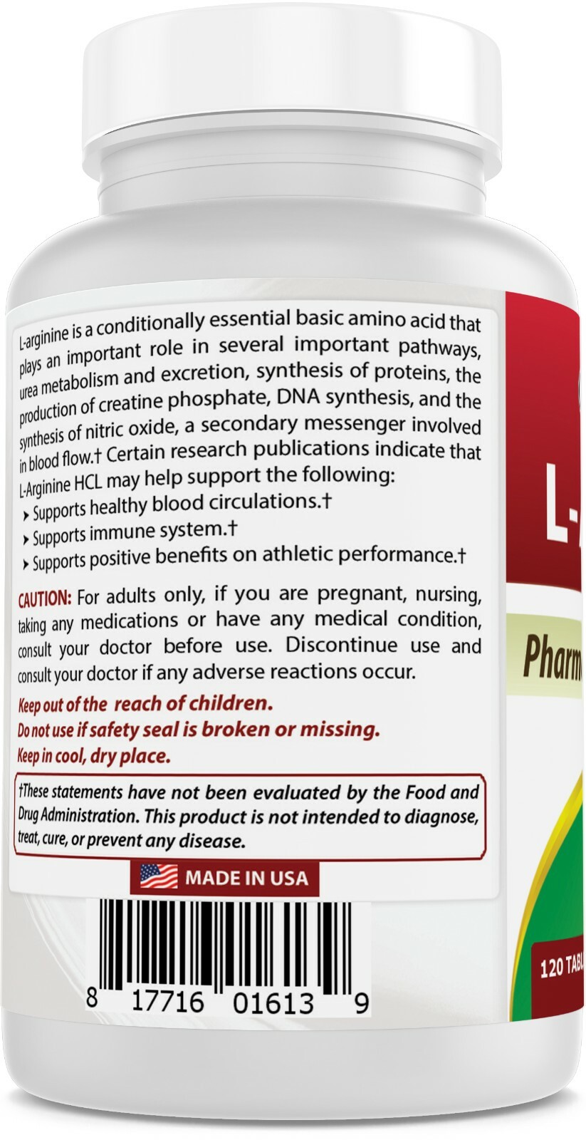 Best Naturals L-Arginine 1000mg 120 Tablets