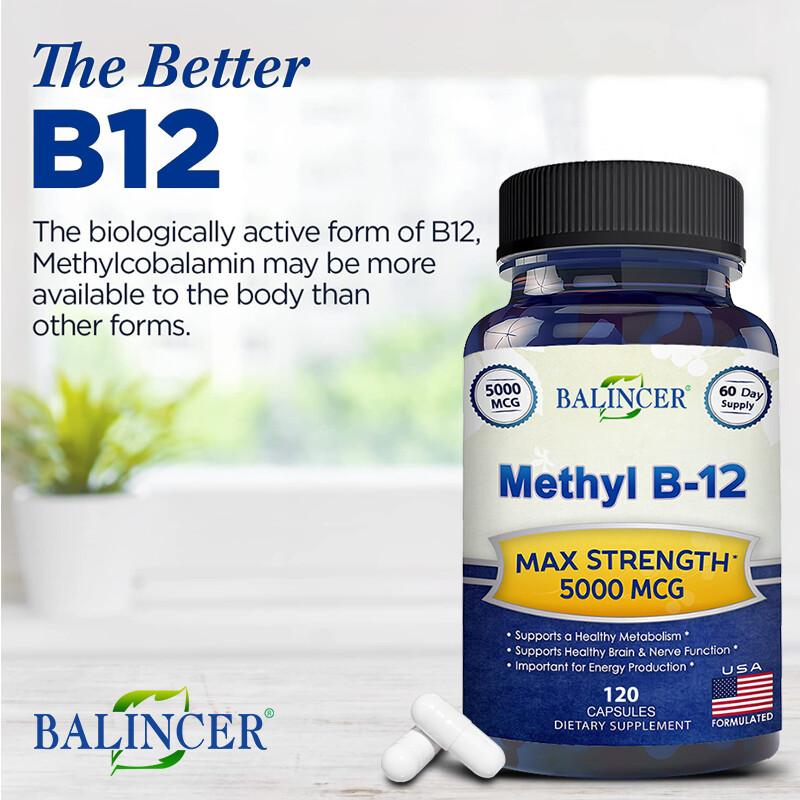 Methyl B-12, supports healthy metabolism, brain and nerve function, energy