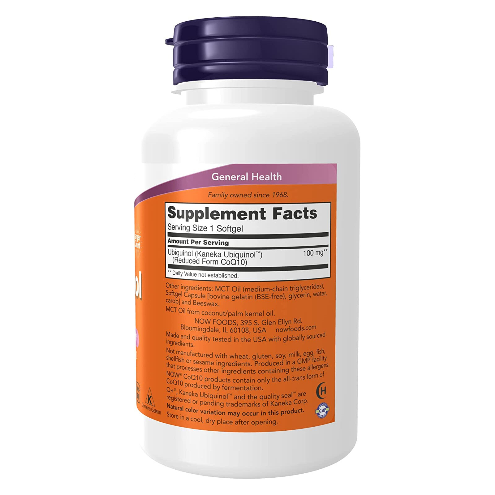 NOW FOODS Ubiquinol 100 mg 120 Softgels, Clearance for Best By 08/2026
