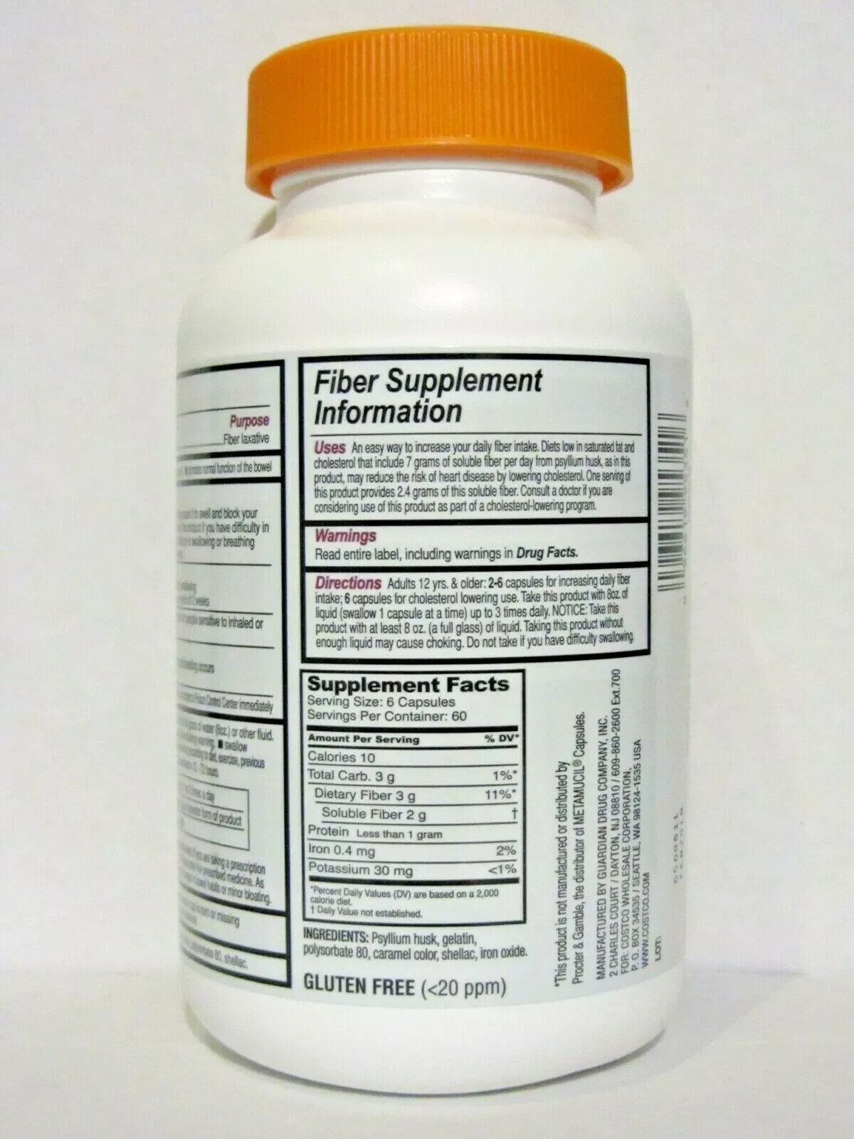Kirkland Signature Psyllium Fiber 360 Capsules Compare To Metamucil Caps