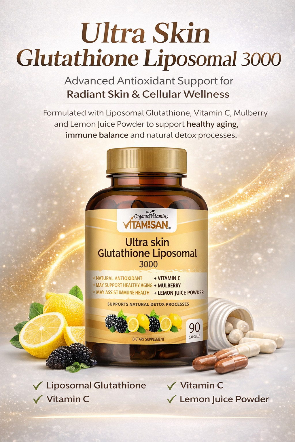 Vitamisan Liposomal Glutathione 3000mg – 90 Capsules – Master Liver Detox