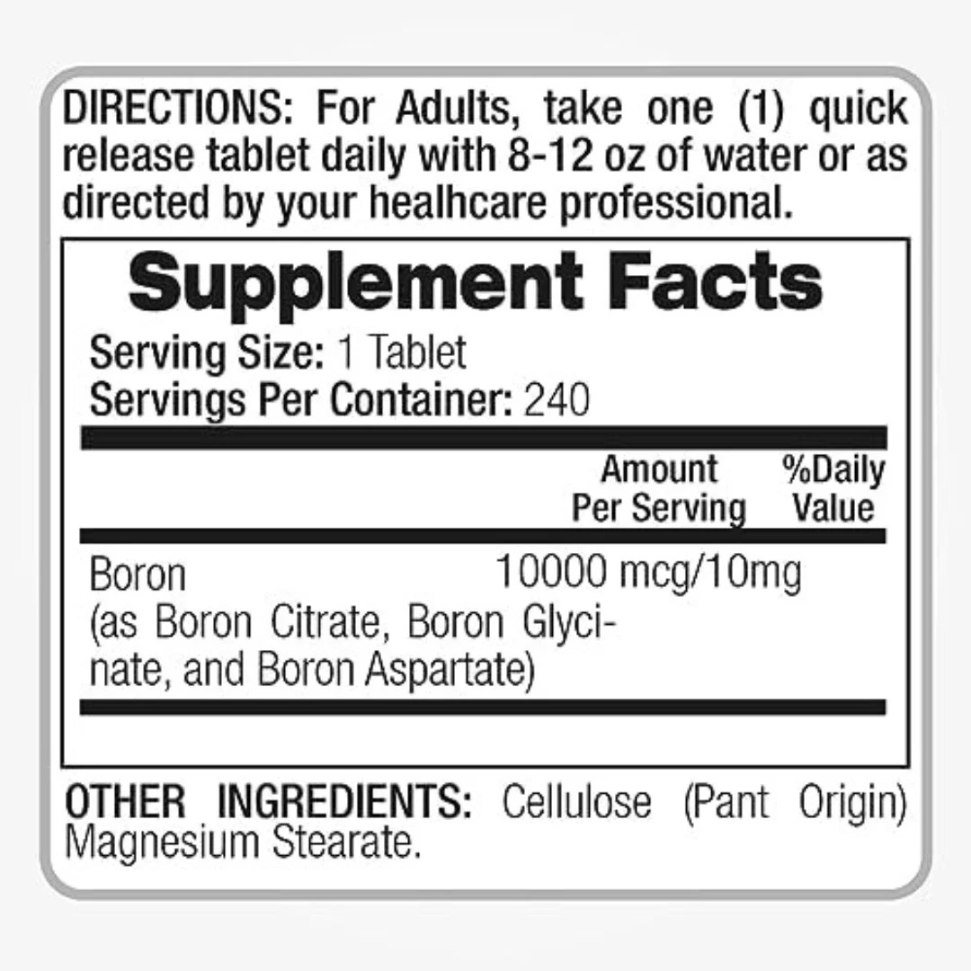 Lab | Boron |10 Mg | 240 Servings | Boron Supplement for Men | Boron | USA Stock