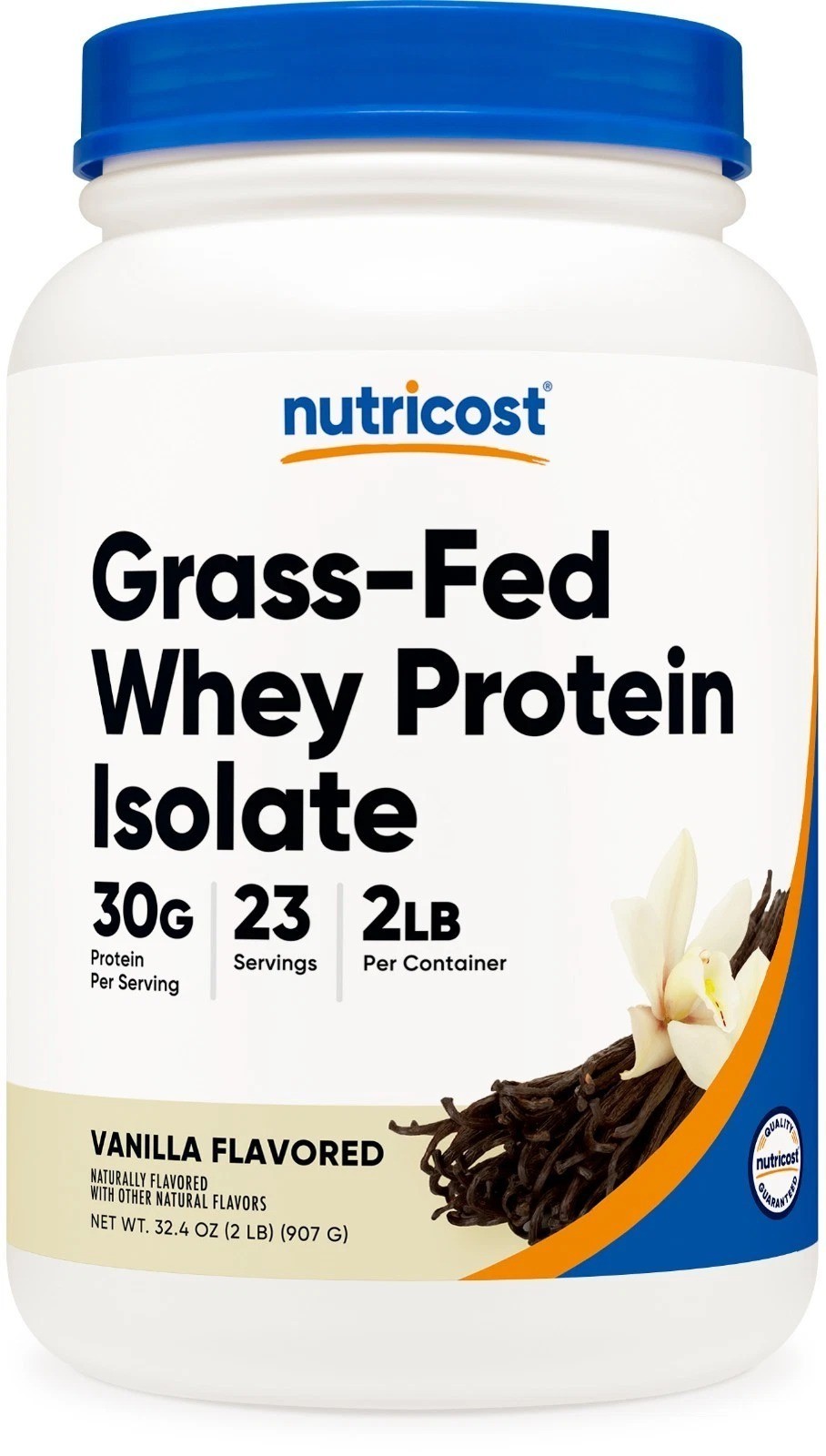 Nutricost Grass-Fed Whey Protein Isolate (Vanilla) 2LBS – Non-GMO, Gluten Free