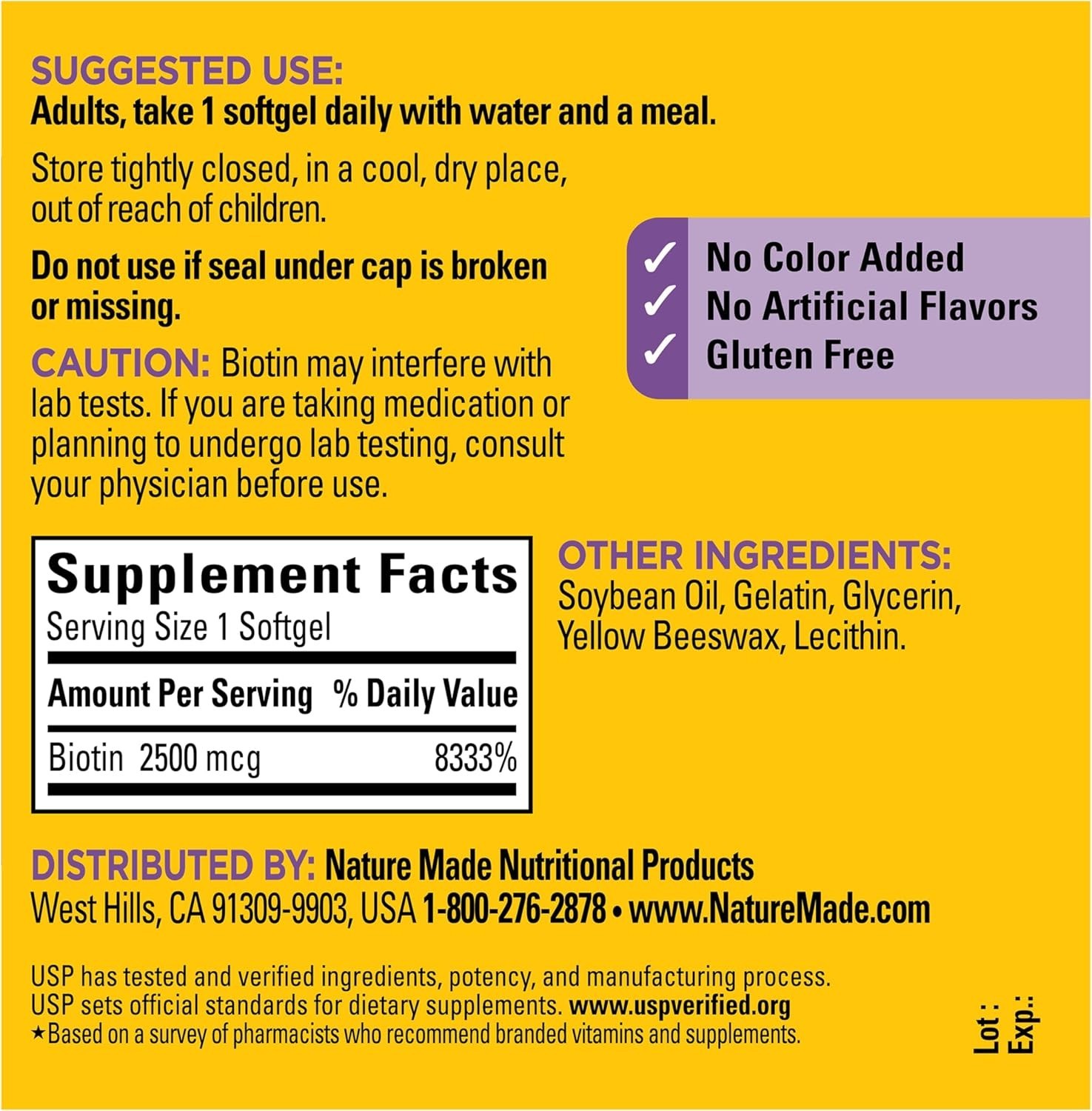 Extra Strength Biotin 2500 mcg Softgels – 150 Count for Healthy Hair & Skin
