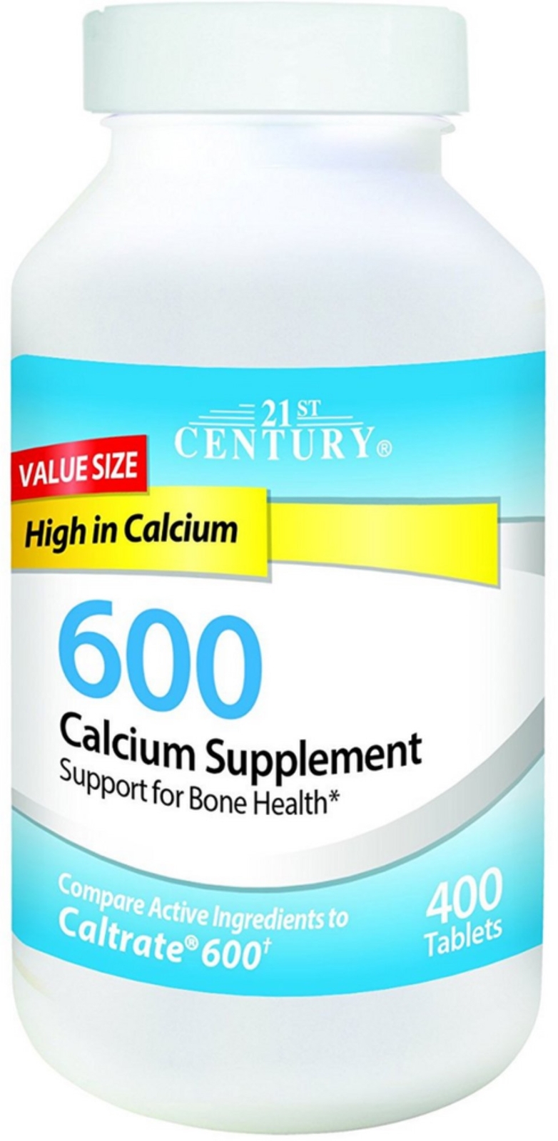 21st Century Calcium Bone Health Tablets Supplement Gluten Free 600 mg 400 Count