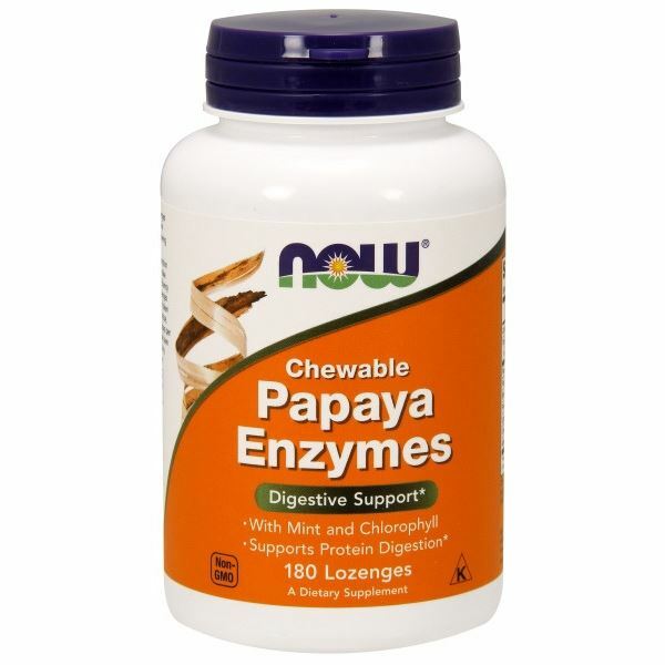 Papaya Enzyme Chewable 180 Lozenges By Now Foods