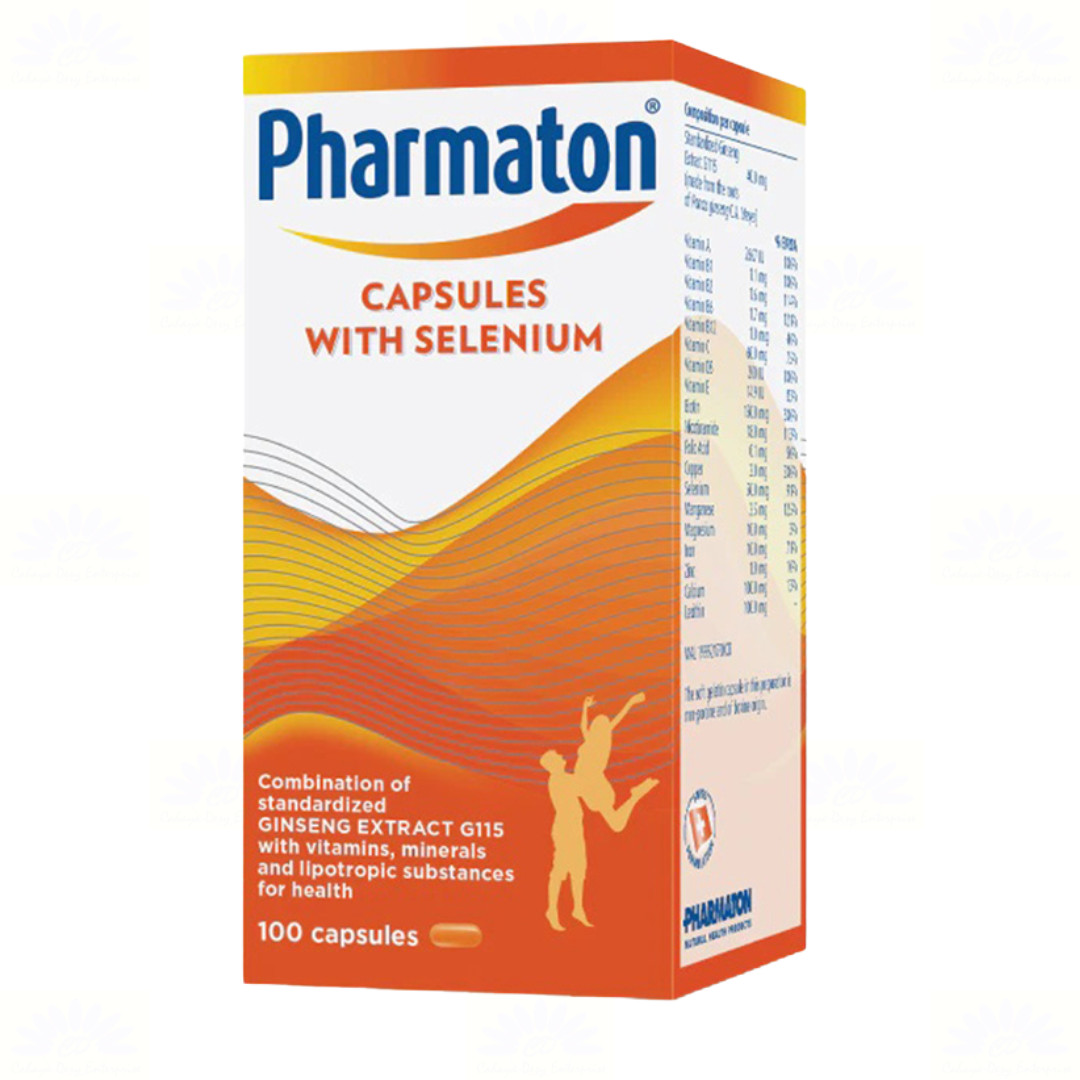 6 X Pharmaton Capsules 100s Ginseng G115 + Selenium, 1-a-Day