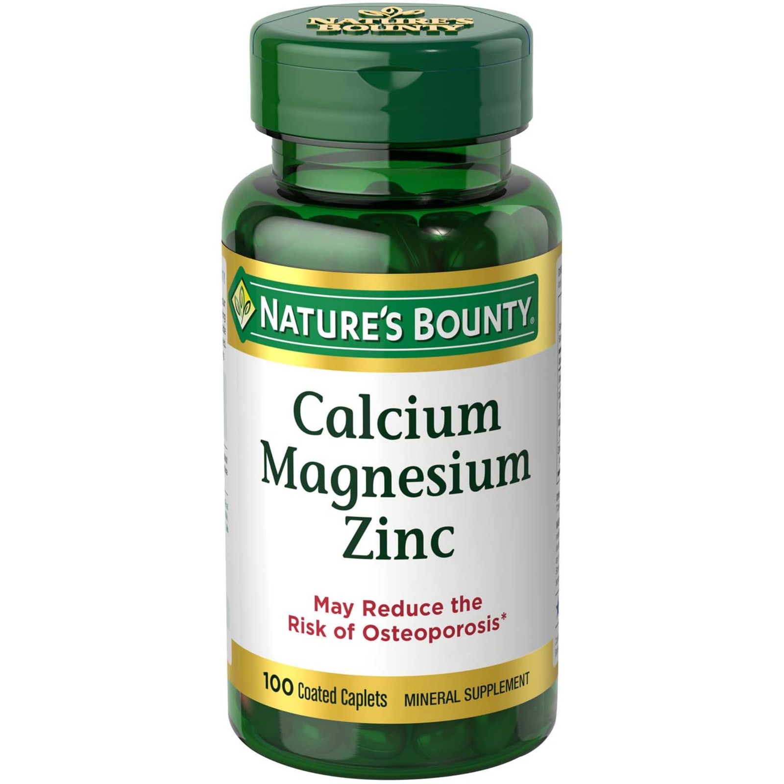 Nature’s Bounty Calcium Magnesium & Zinc Caplets, 100 Count (Pack of 1) FROM USA