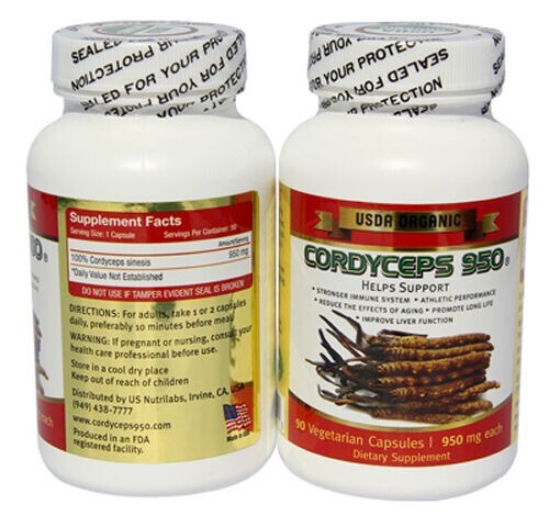 Cordyceps 950 USDA Organic – 90 Capsules (BUY 1 GET 1 + Extra 20 Capsules)
