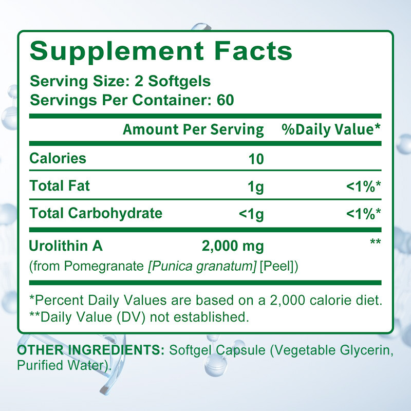 Urolithin a Supplement 2000Mg – Cellular Energy, Muscle Strength 30 To 120 Caps