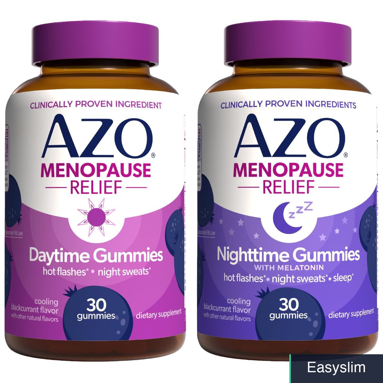 Menopause Relief Gummies Daytime Nighttime Black Currant 60 Count Bundle