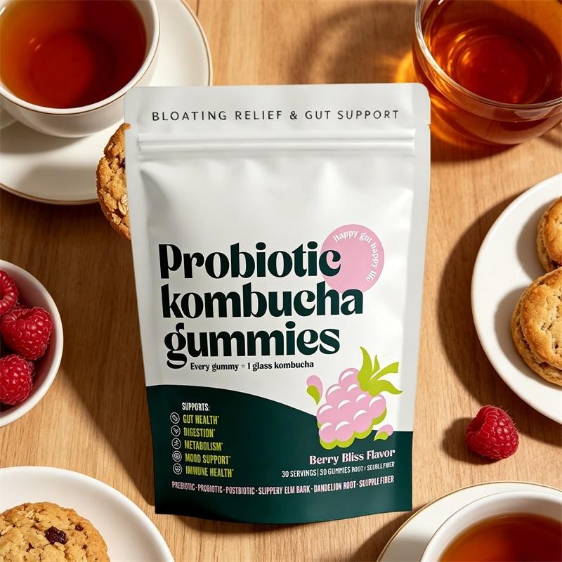 Postbiotics, Probiotics, Probiotic Kombucha Gummy – Prebiotics, Fiber Supplement