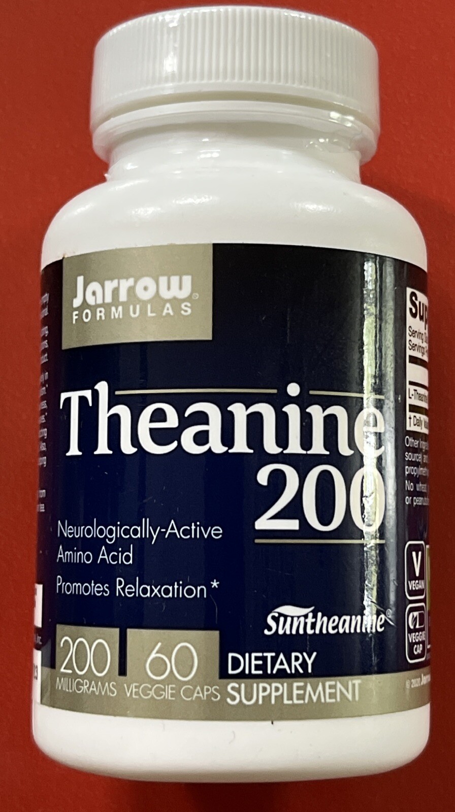 Jarrow Formulas Theanine 200/ 200 mg – 60 Vegan Veggie Caps