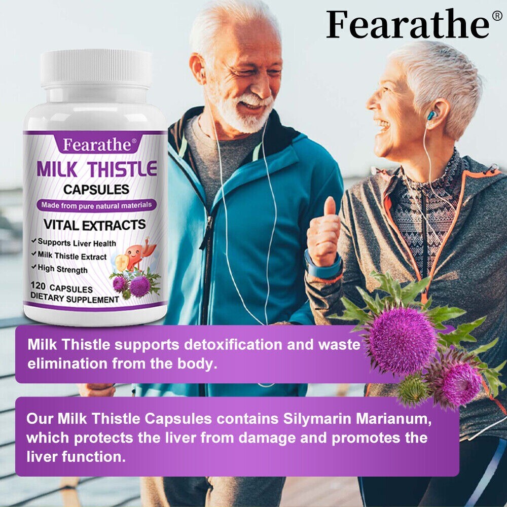 Milk Thistle Capsules – Liver Support, Cleanse, Detox & Repair Formula 5 Herbs