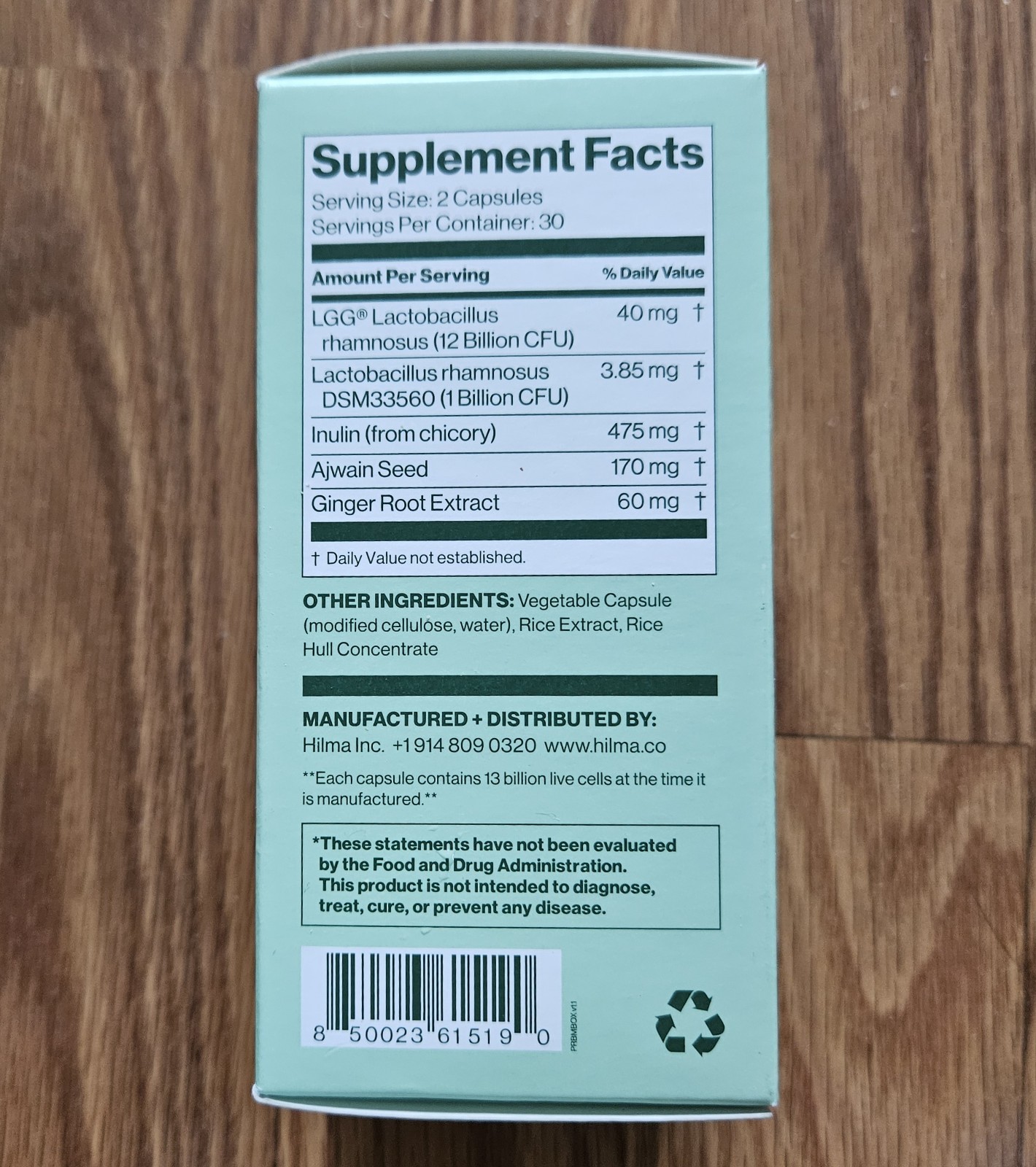 60ct Hilma Daily Pre + Probiotic + Herbs – Support Gut Health Exp 9/2026