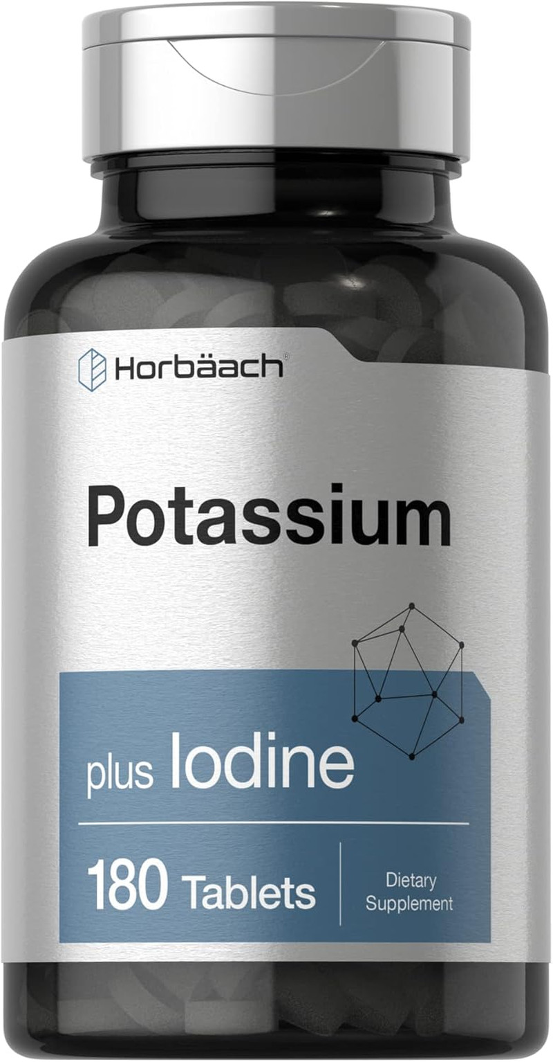 Horbäach Potassium Chloride Supplement | plus Iodine | 180 Vegetarian Tablets |