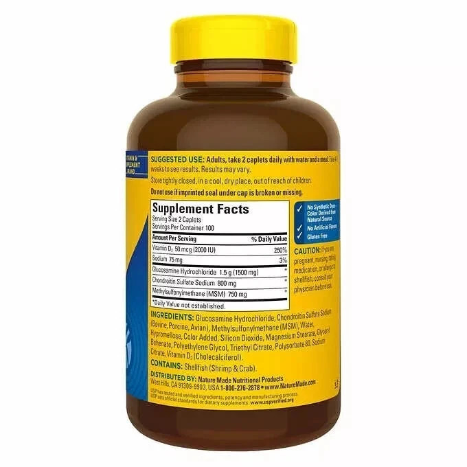 Nature Made TripleFlex Triple Strength + D3, 200 Caplets